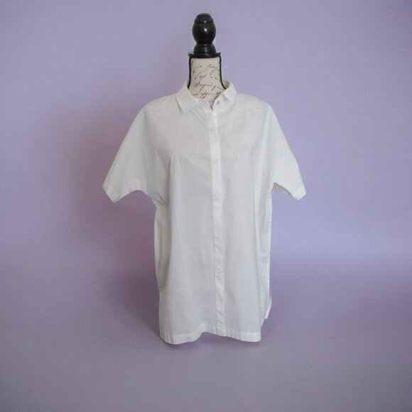 Eileen Fisher Tops - 🎉HP🎉Eileen Fisher-Organic Cotton Classic Collar Long Shirt, White, Med., NWOT